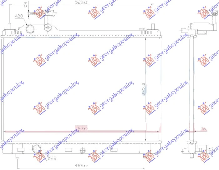 HLADNJAK MOTORA 1.2 BENZIN (400x540) (KOYO)