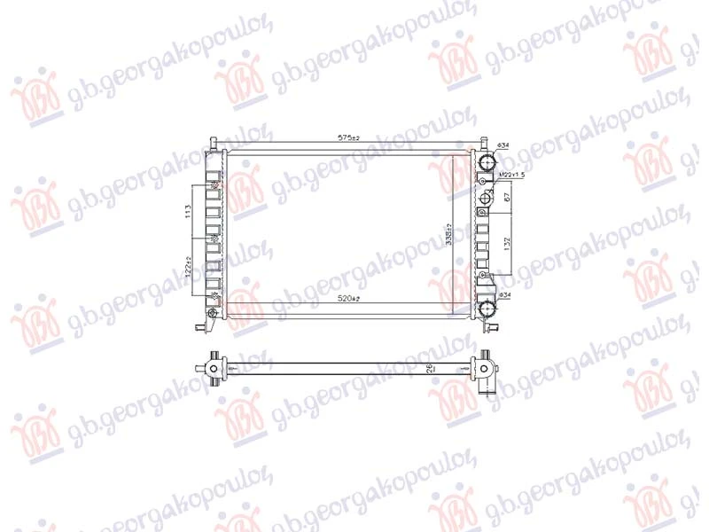 HLADNJAK MOTORA 1.2 BENZIN (522x372x32)-2000 (NRF)