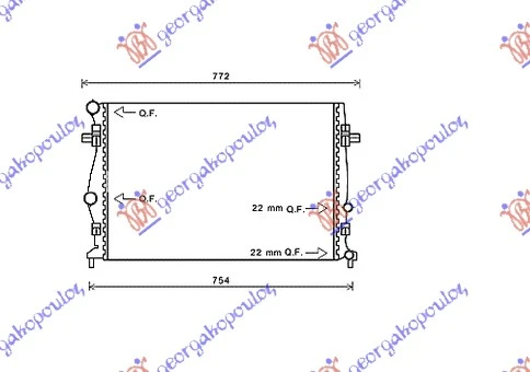 HLADNJAK MOTORA 1.2 TSi BENZIN (650x440x22) (NISSENS)