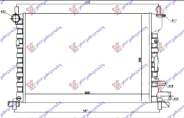 HLADNJAK MOTORA 1.2/1.3/1.4/1.6/1.7V (+AC) (52x37.8) (NRF)