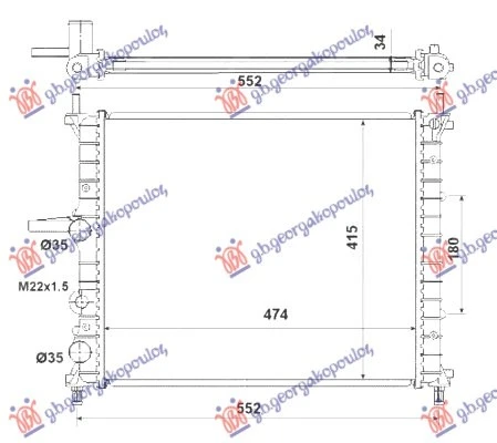 HLADNJAK MOTORA 1.2/1.4/1.6 BENZIN (+AC) (475x415) (BEZ POSUDE) (NRF)