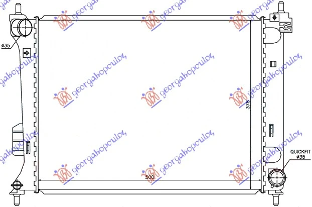HLADNJAK MOTORA 1.2/1.4/1.6i BENZIN (MAN) (500x380) (NRF)