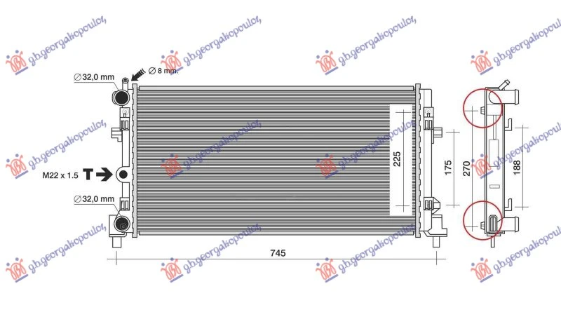HLADNJAK MOTORA 1.2/1.6 12/16V - 1.2/1.6 TDi (65x34) (VALEO)