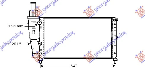 HLADNJAK MOTORA 1.2CC (75) (577x322x23) (MARELLI)