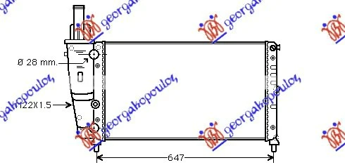 HLADNJAK MOTORA 1.2CC (75) (577x322x23) (MARELLI)