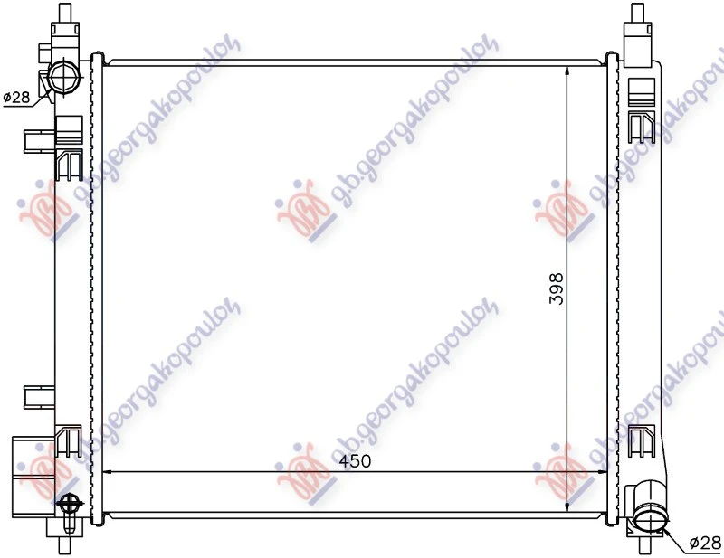 HLADNJAK MOTORA 1.2i 12V 75PS (HR12DE) (40x43) (VALEO)