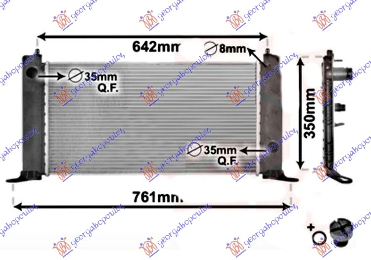 HLADNJAK MOTORA 1.2i 16V (+/-AC) (58x31) (NRF)