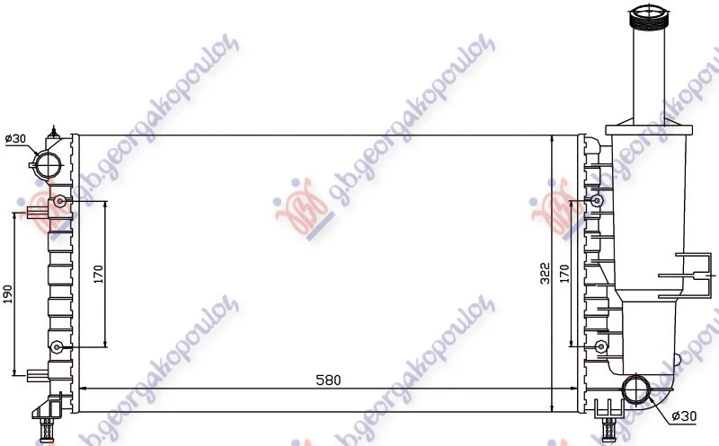 HLADNJAK MOTORA 1.2i 8/16V (+/-AC) (58x31.7) (NRF)