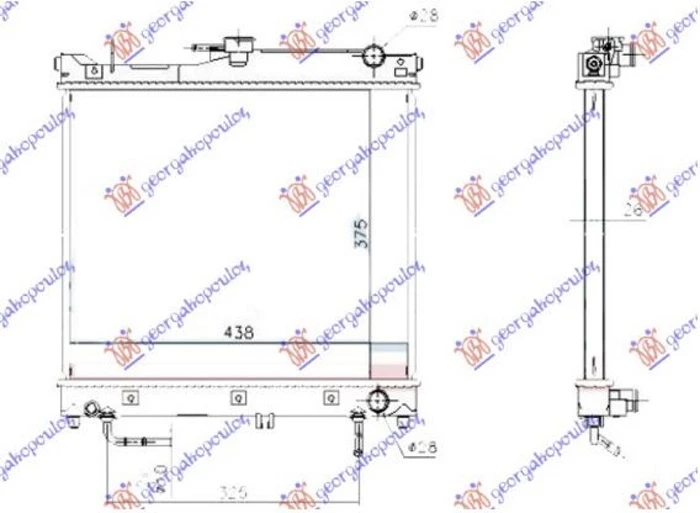 HLADNJAK MOTORA 1.3 BENZIN (AUTO) (375x450x26) (KOYO)