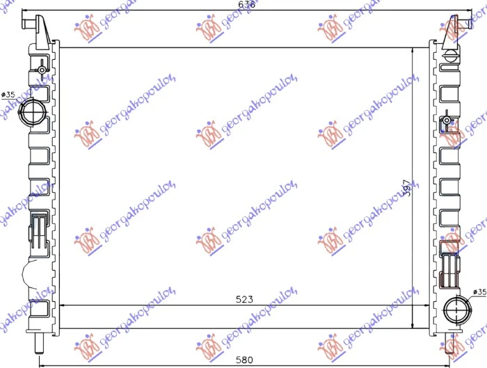 HLADNJAK MOTORA 1.3 JTD (523x397x34) 03- (NISSENS)