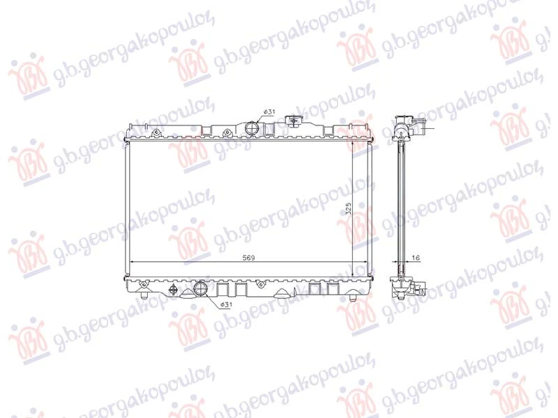 HLADNJAK MOTORA 1.3/1.6 BENZIN (570x325) (NRF)