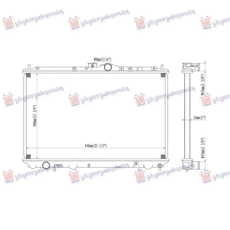 HLADNJAK MOTORA 1.3/1.6/1.8 BENZIN (40.2x66.5x1.6) (NRF)