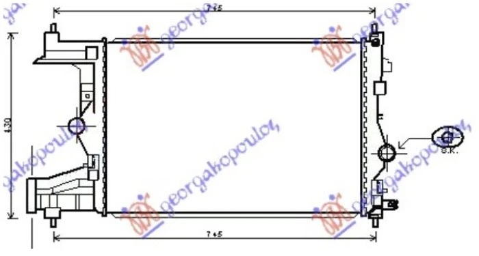 HLADNJAK MOTORA 1.3/1.7 DIZEL (580x395) (NRF)