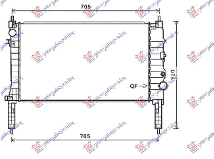 HLADNJAK MOTORA 1.4 16v TURBO BENZIN (MAN) (620x360x26) (NRF)