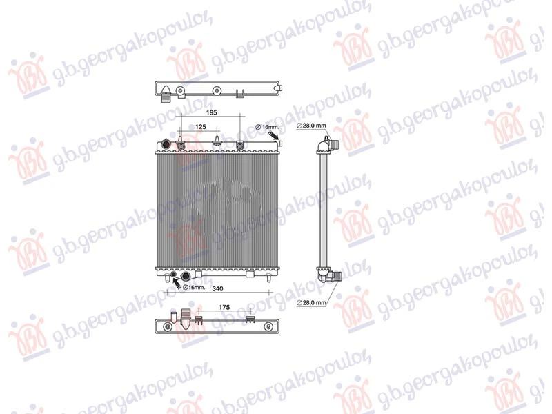 HLADNJAK MOTORA 1.4 BENZIN (AUTO) (380x390) (NRF)