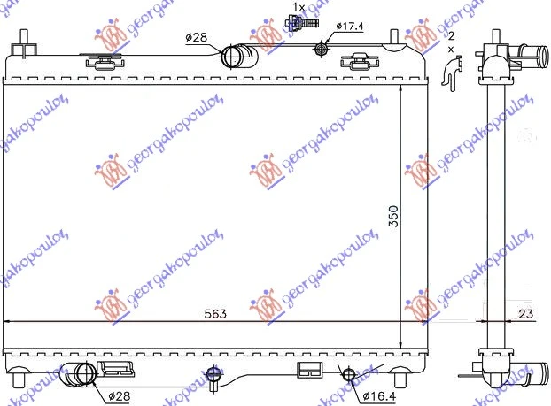 HLADNJAK MOTORA 1.4 BENZIN (AUTO) (56x35.5) (KOYO)