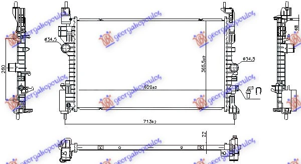HLADNJAK MOTORA 1.4 BENZIN (MANUELNI/AUTOMATSKI) (620x365) (NRF)