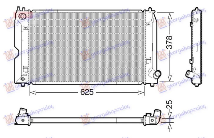 HLADNJAK MOTORA 1.4 D4D DIZEL (MAN) (625x390) (KOYO)