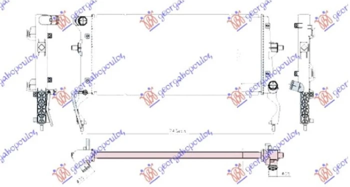 HLADNJAK MOTORA 1.4 T-GDI BENZIN (MAN/AUTO) (650x290x26) (KOYO)