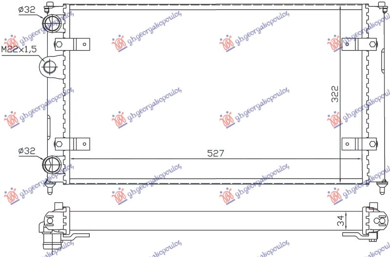 HLADNJAK MOTORA 1.4/1.6 BENZIN - 1.7/1.9 SDi (-AC) (52x32) (NRF)