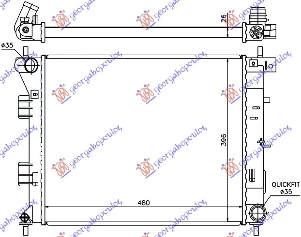 HLADNJAK MOTORA 1.4/1.6 CRDi (480x390x26) (NRF)