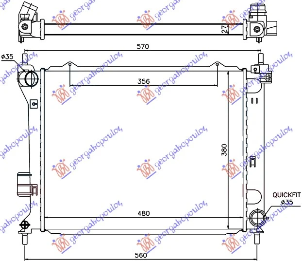 HLADNJAK MOTORA 1.4/1.6 CRDi DIZEL (MAN) (480x380x26) -10 (KOYO)