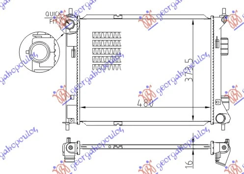 HLADNJAK MOTORA 1.4/1.6 CRDI (MAN) (+/-AC) (48x37.3) (NRF)