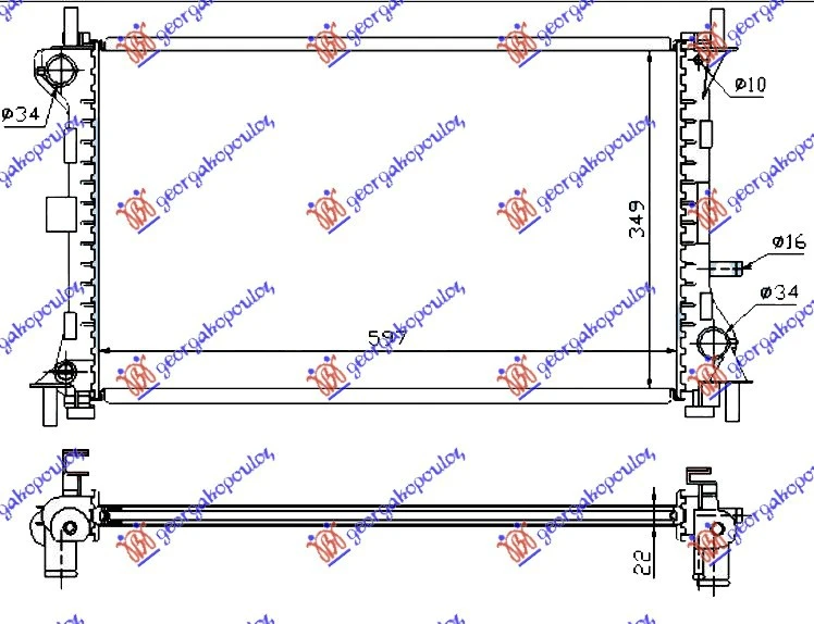HLADNJAK MOTORA 1.4/1.6/1.8 (+/-AC) (60x35.8) (VALEO)