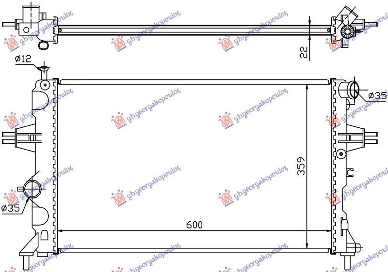 HLADNJAK MOTORA 1.4/1.6/1.8 (+AC) (60x37) (MARELLI)