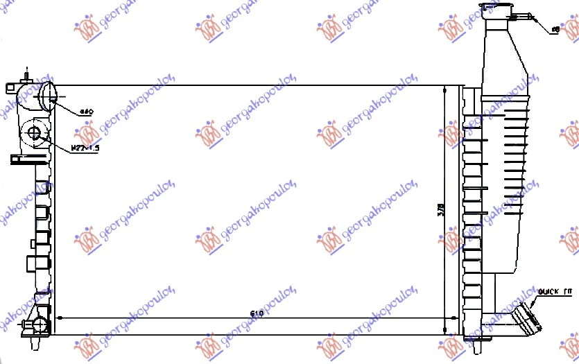 HLADNJAK MOTORA 1.4/1.6/1.8 (+/-AC) (61x37.7x23) (VALEO)