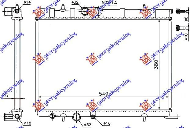 HLADNJAK MOTORA 1.4/1.6/2.0 (+/-AC) (38x56x2.7) -02 (VALEO)