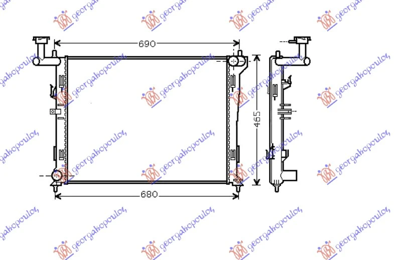 HLADNJAK MOTORA 1.4/1.6/2.0 BENZIN (MAN) (600x440x16) (KOYO)