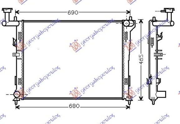 HLADNJAK MOTORA 1.4/1.6/2.0 BENZIN (MAN) (600x440x16) (NRF)