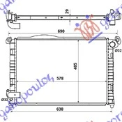 HLADNJAK MOTORA 1.4/1.6CC (+AC) (57.8x40) (NRF)