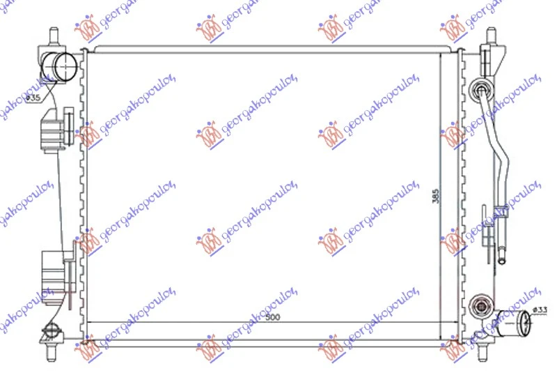 HLADNJAK MOTORA 1.4/1.6i BENZIN (AUTO) (500x380x16) (NISSENS)