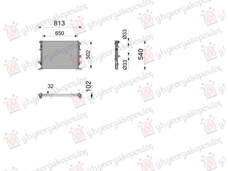 HLADNJAK MOTORA 1.4/2.0 BENZIN - 2.0 DIZEL (650x494) (NISSENS)