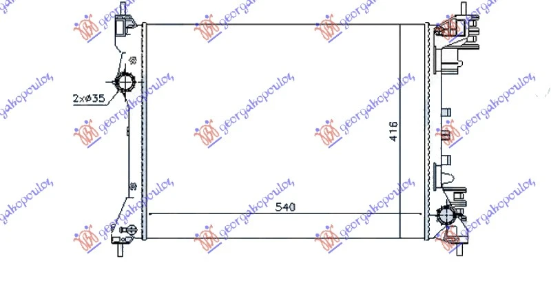 HLADNJAK MOTORA 1.4i 16V (+/-AC) (54x41.5x1.6) (VALEO)