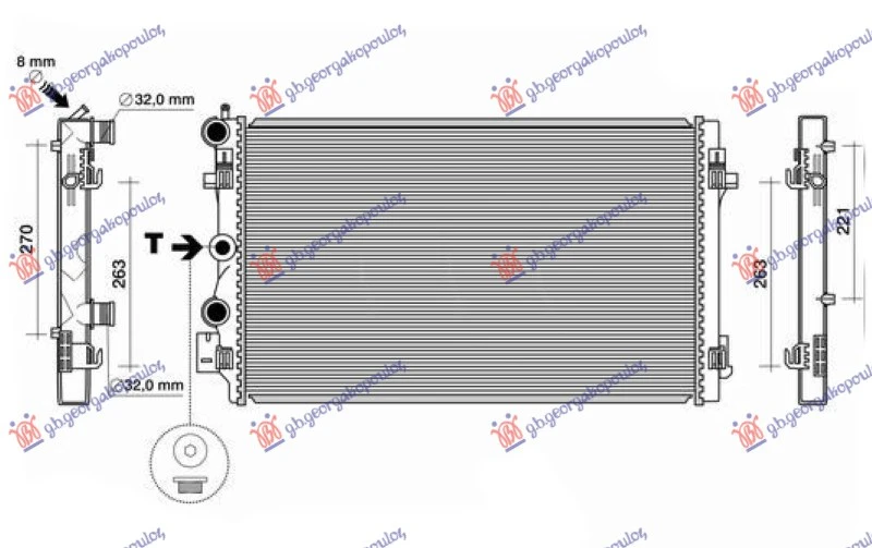 HLADNJAK MOTORA 1.4T Si/GTi/RS/CUPRA - 1.6/2.0 Tdi (650x410) (VALEO)