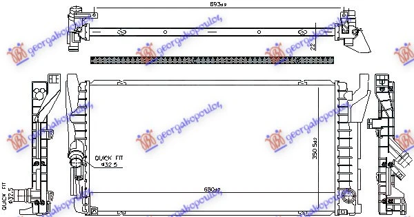 HLADNJAK MOTORA 1.5 BENZIN (MANUELNI/AUTOMASTKI) (680x355) (NRF)