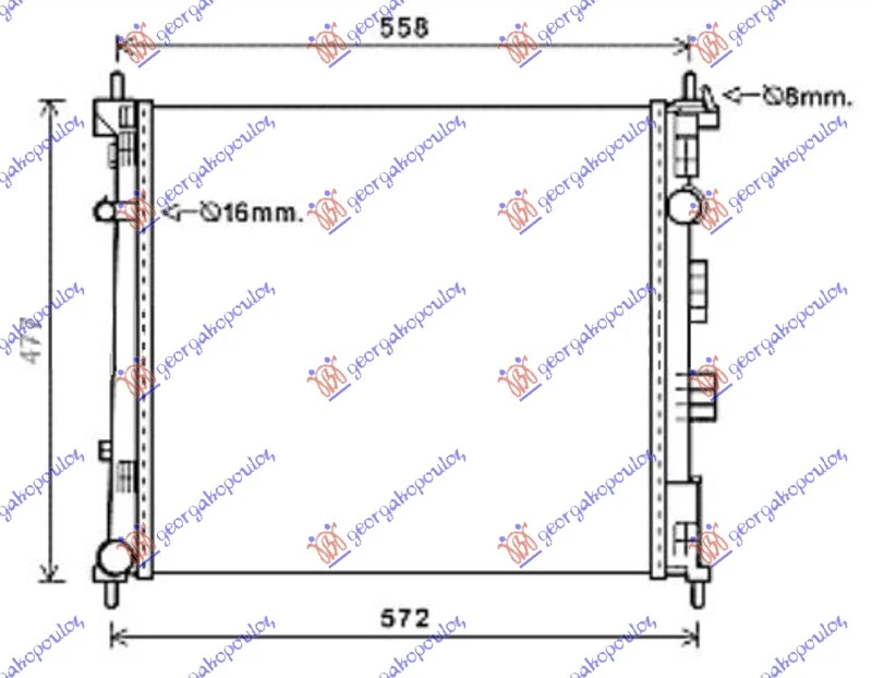 HLADNJAK MOTORA 1.5 DCi DIZEL (490x460x27) 13- (KOYO)