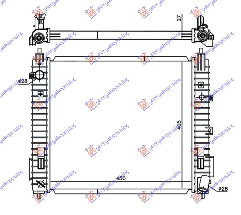 HLADNJAK MOTORA 1.5 dCi DIZEL (MAN) (450x405x27) (KOYO)