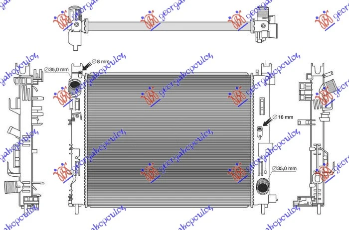 HLADNJAK MOTORA 1.5 DCI DIZEL (MANUELNI) (510x404) (NISSENS)