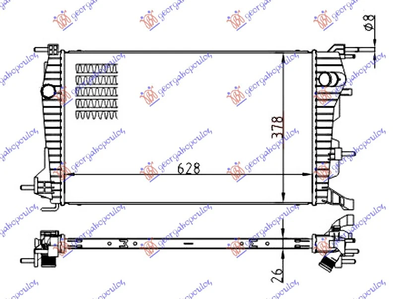 HLADNJAK MOTORA 1.5 dCi (MAN) DIZEL (630x380) (NRF)