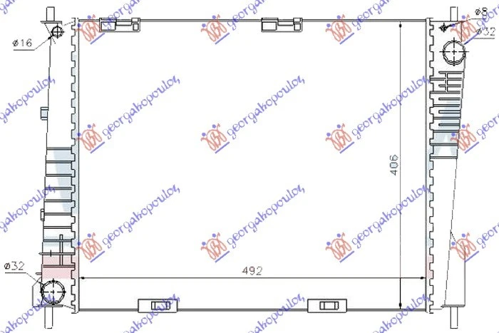 HLADNJAK MOTORA 1.5 DIZEL (+AC) (494x415x23) UK (NRF)