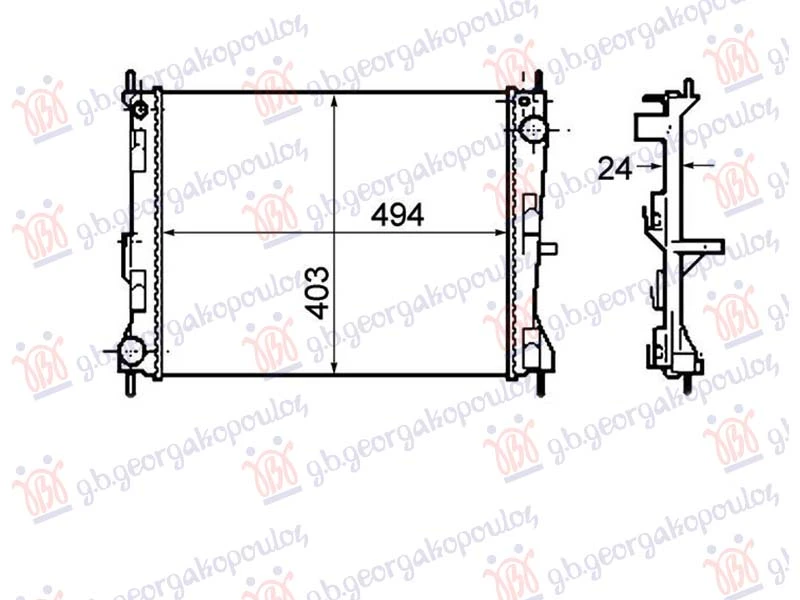 HLADNJAK MOTORA 1.5 DIZEL (-AC) (49.4x415x2.3) UK (NRF)