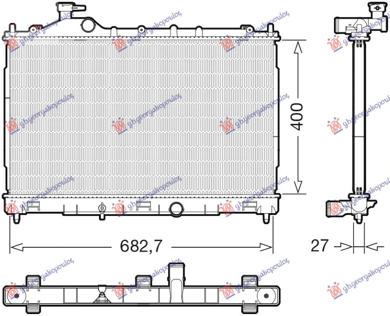 HLADNJAK MOTORA 1.5 T-Mivec BENZIN (AUTO) (400x685x26) (KOYO)