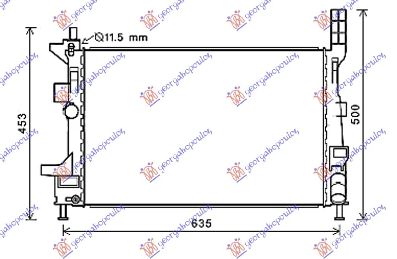HLADNJAK MOTORA 1.5 TDCi ECOnetic DIZEL (MAN) (543x362x26) (KOYO)