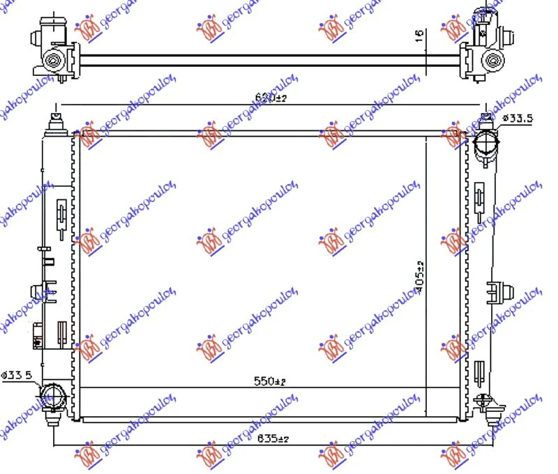 HLADNJAK MOTORA 1.5/2.0 BENZIN (MAN) (550x400x16)
