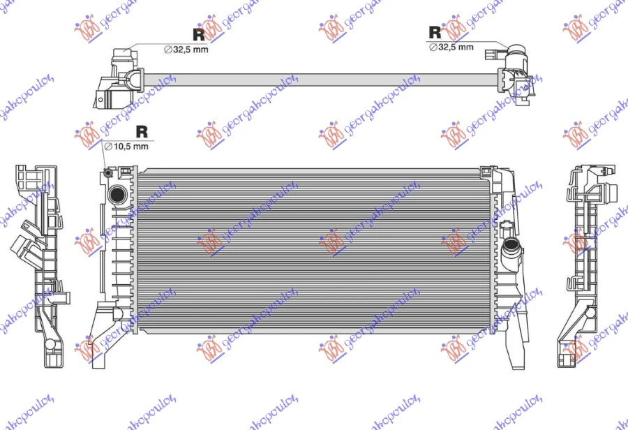 HLADNJAK MOTORA 1.5/2.0 DIZEL (MAN) (680x299) (NRF)