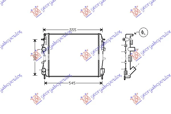 HLADNJAK MOTORA 1.5cc DCi (+/-AC) (46x47) (NISSENS)